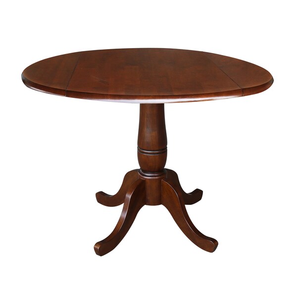 International Concepts Round 42 in Round Dual Drop Leaf Pedestal Table, 29.5 inH, Espresso, 42 W, 42 L, 29.5 in H, Wood K581-42DPT - main